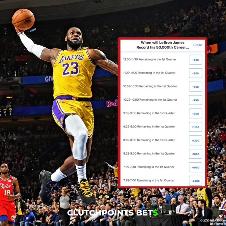  僅差1分！詹姆斯今日何時破五萬分賠率：開場30秒內(nèi)最被看好