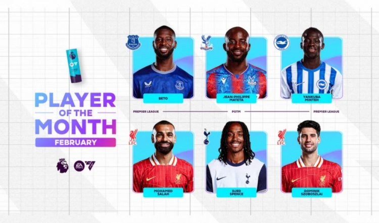  英超2月最佳候選：貝托、馬特塔、明特、薩拉赫、斯賓塞、索博