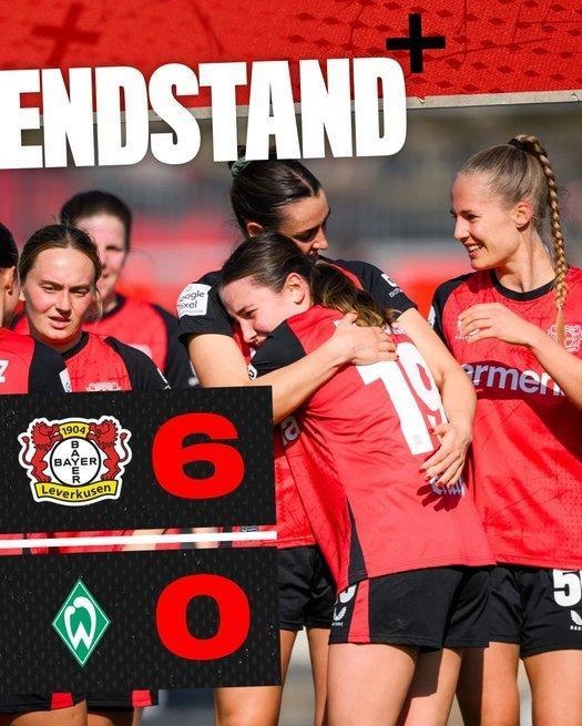  勒沃庫森女足6-0云達(dá)不來梅女足，沈夢露首發(fā)出場59分鐘