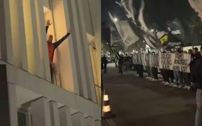  都體：尤文球迷來到酒店外支持新主帥，圖多爾向球迷們揮手致意