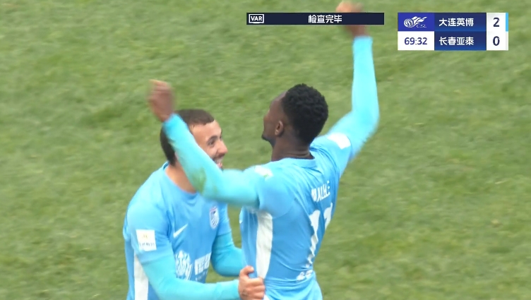  馬萊萊大連處子球！呂焯毅助攻馬萊萊破門，大連英博2-0亞泰